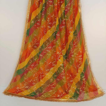 Multi Gota Work Dupatta For Wedding Party - Net