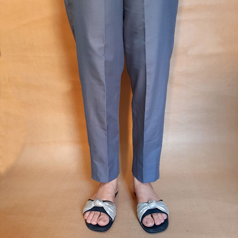 ladies grey summer cotton trouser 