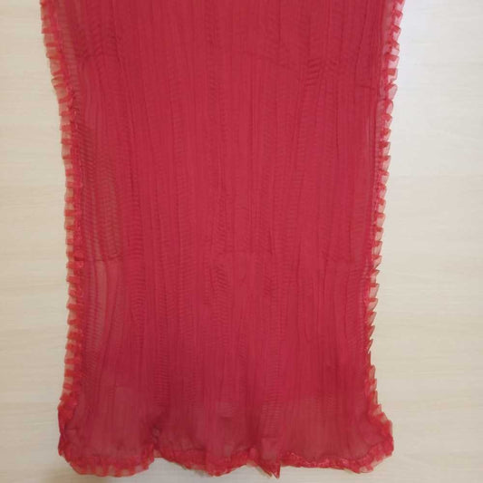 Crush Chiffon Dupatta With 4 Sided Lace - ZD635