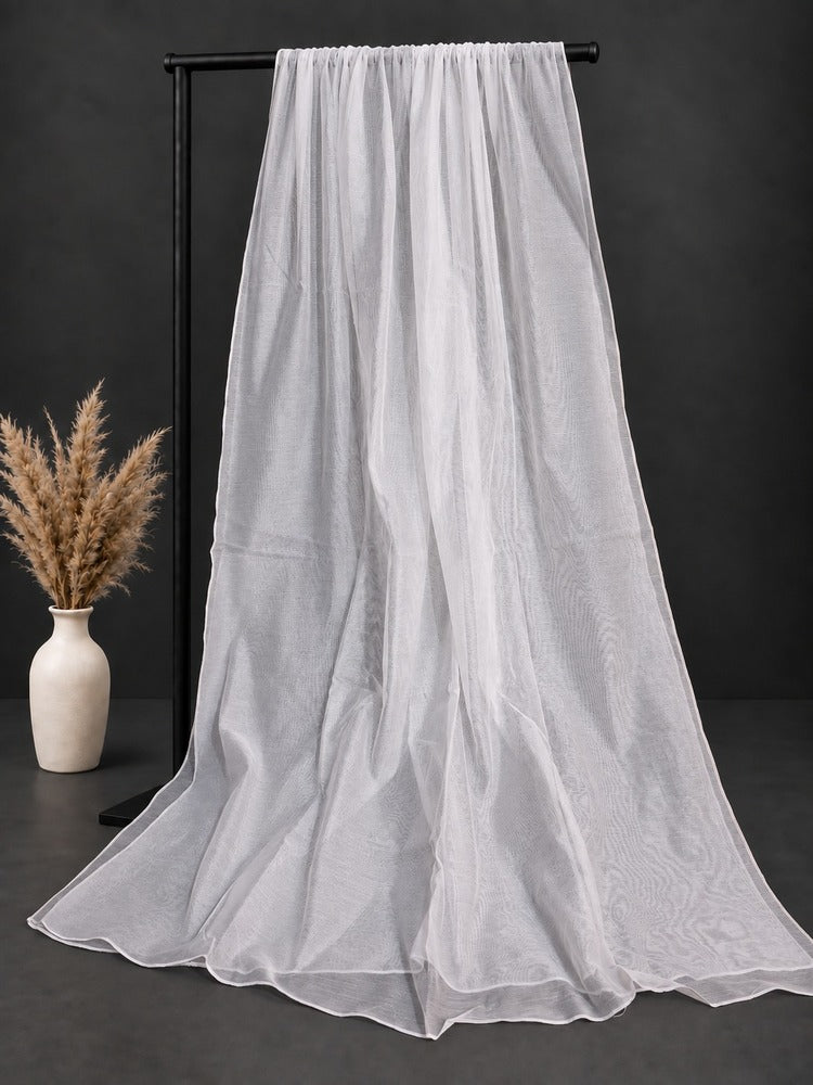 Khaadi Net dupatta - Dyeable - White - ZD852