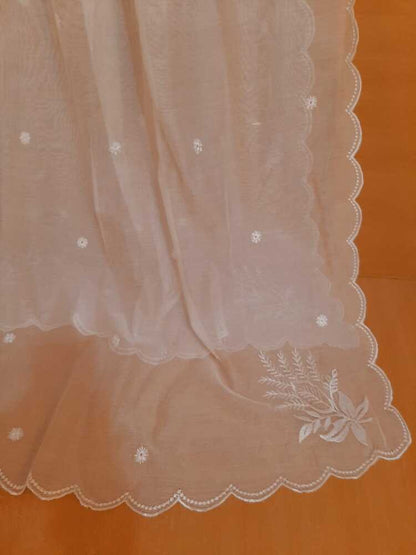 Khaadi Net Dupatta - White - ZD409