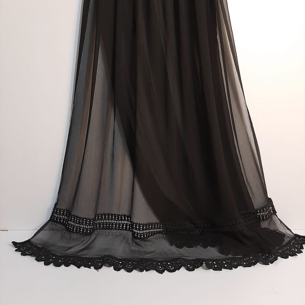 Laces Embellished Chiffon Dupatta - Black