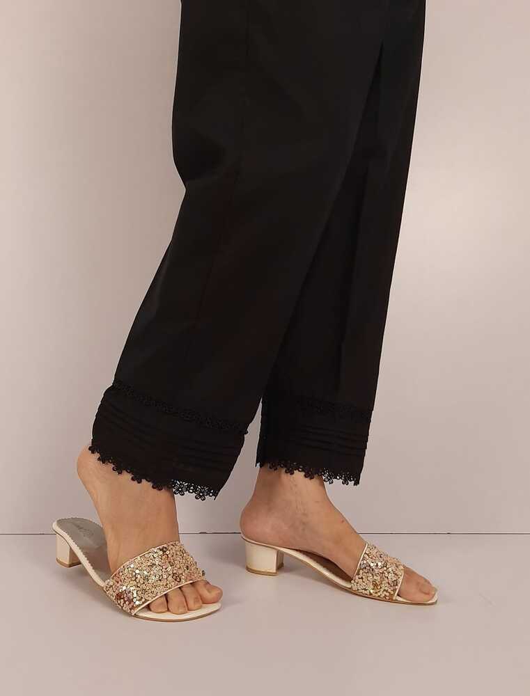 Laces embellished Soft Cotton Trouser - Black - PT31 – ZARDI