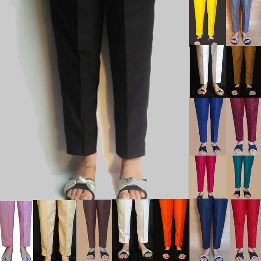 Women colored trousers stitched