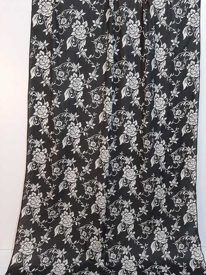 Lawn printed dupatta Black/white - ZD1003