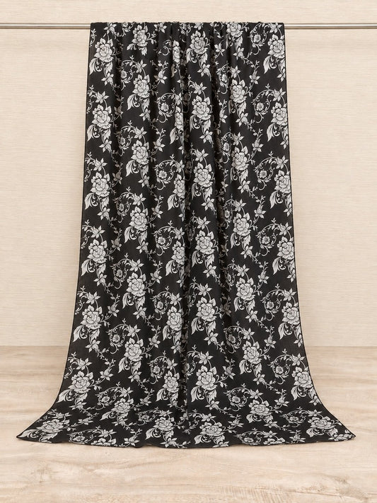 Lawn printed dupatta Black/white - ZD1003