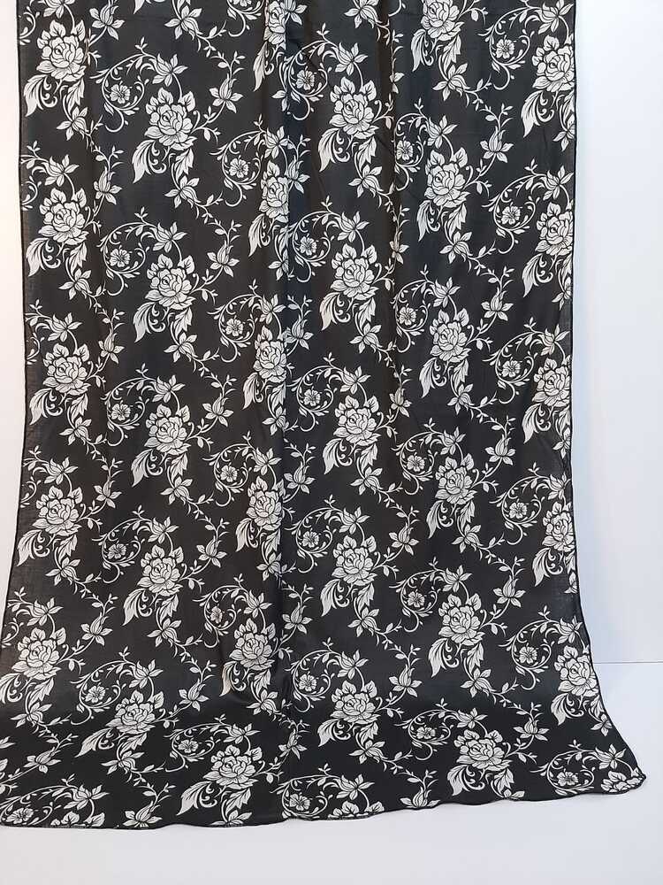 Lawn printed dupatta Black/white - ZD1003