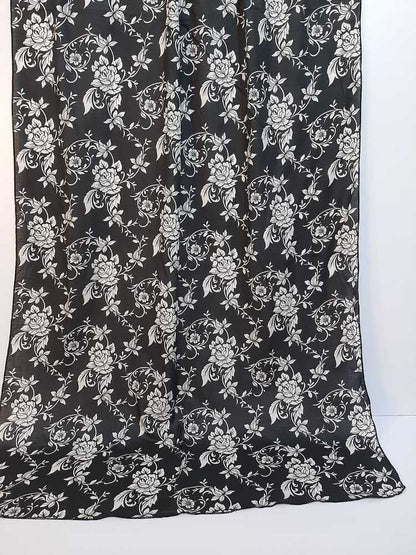 Lawn printed dupatta Black/white - ZD1003