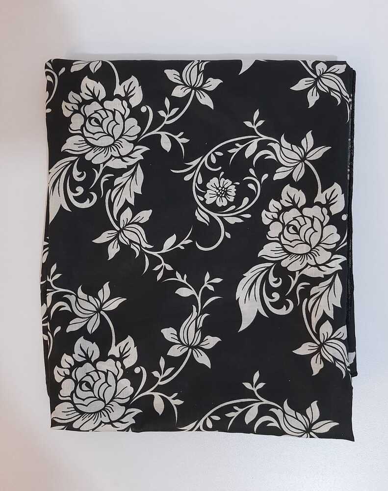 Lawn printed dupatta Black/white - ZD1003