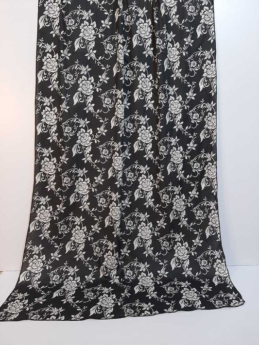 Lawn printed dupatta Black/white - ZD1003