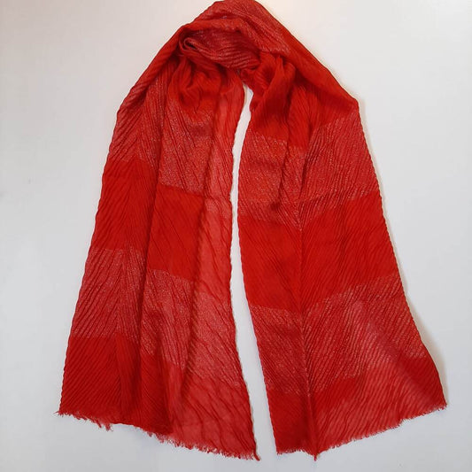 Lawn Shimmer Scarf  Stole – 180 x 90 Cm – Red – ZSC99