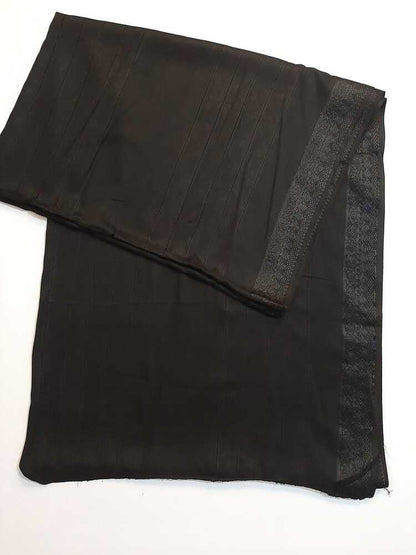 Linen Jaquard Dupatta - Black