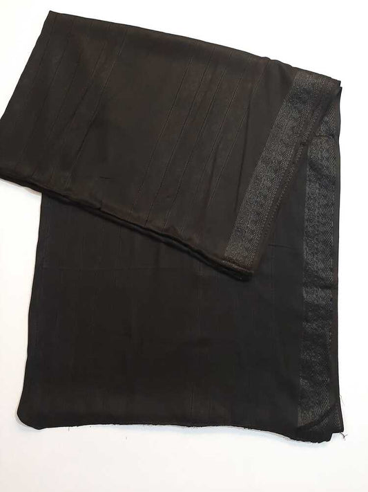 Linen Jaquard Dupatta - Black