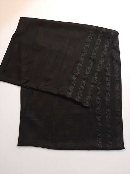 Linen Jaquard Dupatta - Black