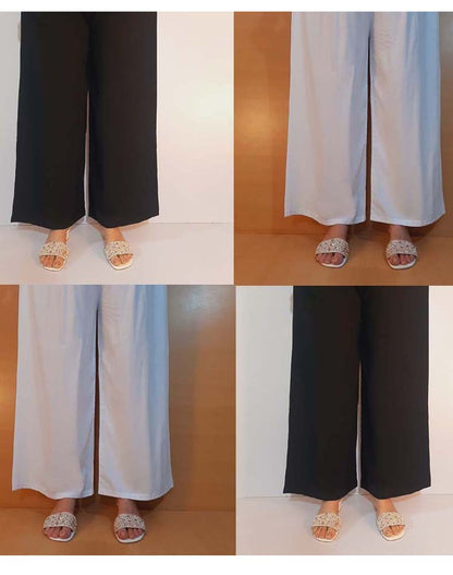 Linen Palazzo Trouser - Soft  - Black - ZT164