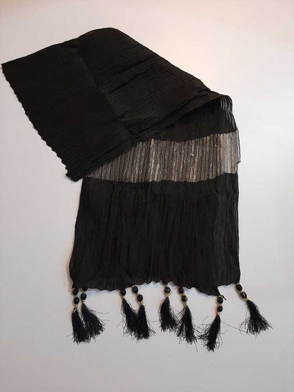 Maisuri Crush Dupatta With Bottom Large Tassels  - ZD244