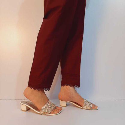 colored cotton trouser maroon
