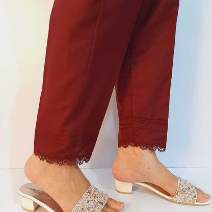 colored cotton trouser maroon