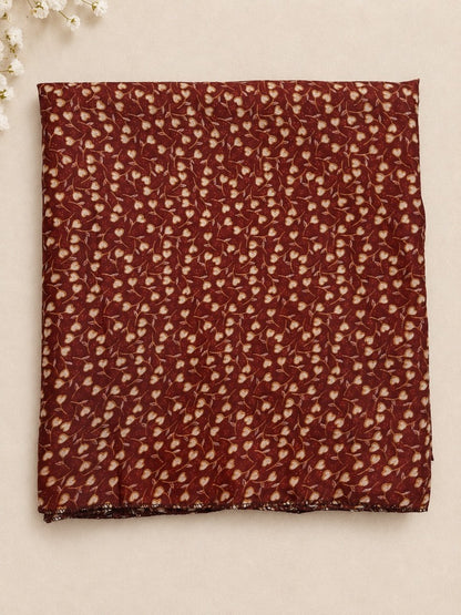 Printed Summer Shawl / Chaddar - Maroon - SH05