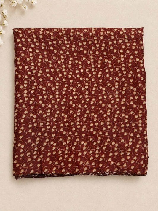 Printed Summer Shawl / Chaddar - Maroon - SH05