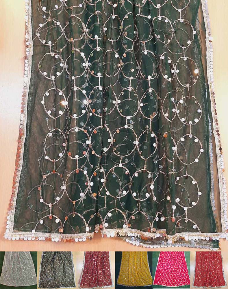 Mirror Work Net Dupatta Large -  ZD997