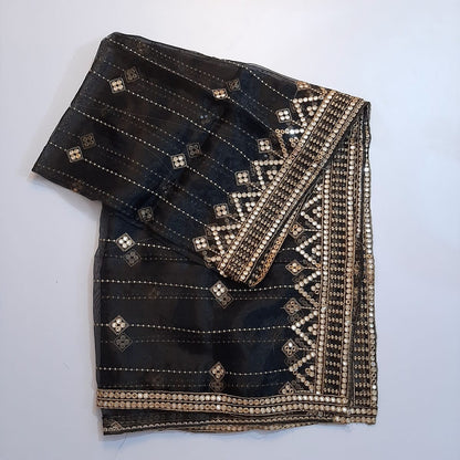 Mirror Work Organza Dupatta  -  ZD641
