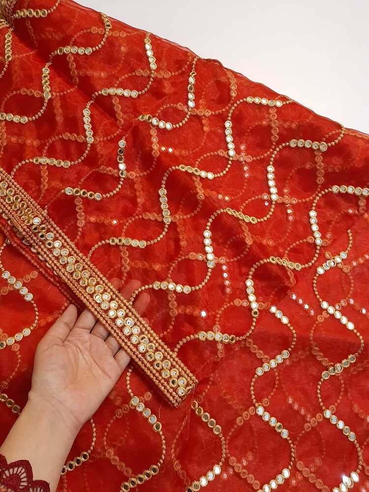 Mirror Work Organza Dupatta -  ZD640