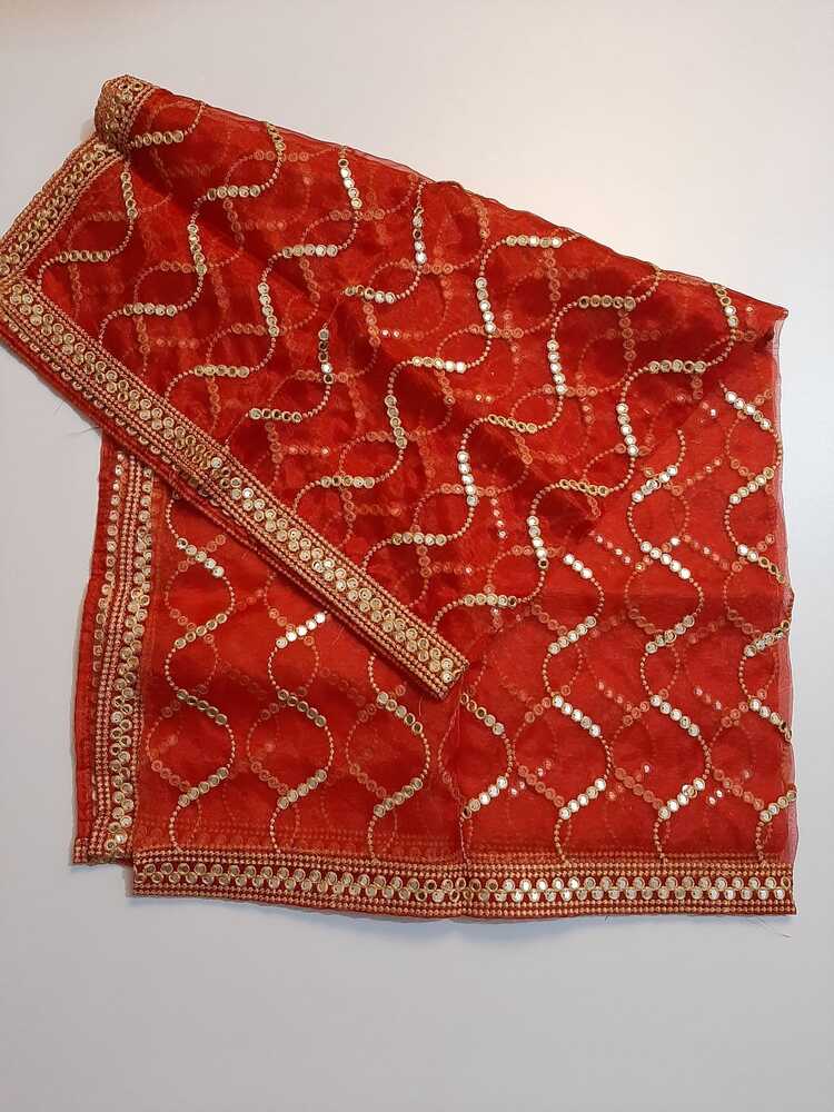 Mirror Work Organza Dupatta -  ZD640