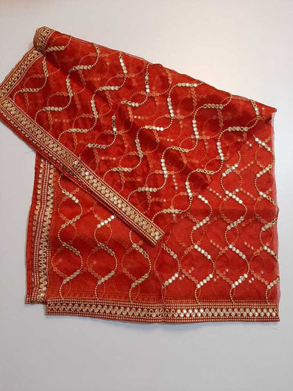 Mirror Work Organza Dupatta -  ZD640