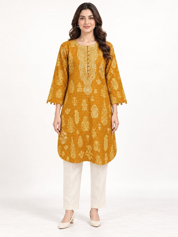 Mustard Winter Wear Kurta - ZK226