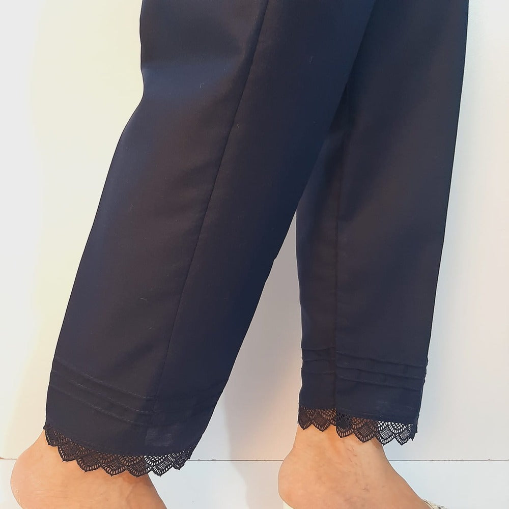 navy colored cotton trouser