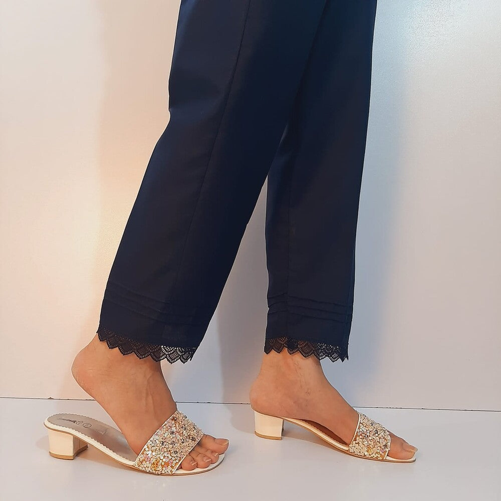 navy colored cotton trouser