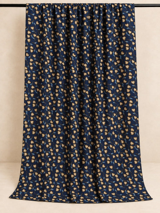 Printed Summer Shawl / Chaddar - Navy - SH05