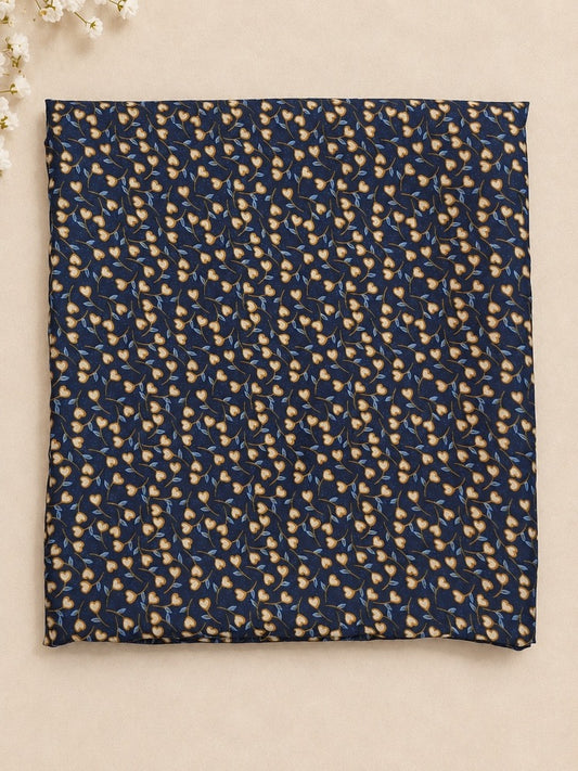 Printed Summer Shawl / Chaddar - Navy - SH05