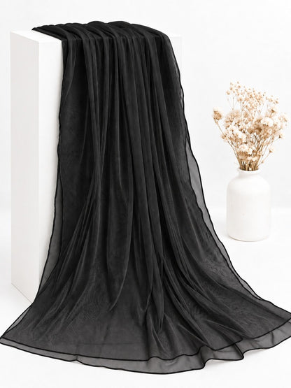 Net Dupatta - Black - ZD02