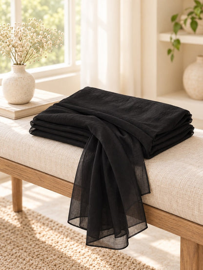 Net Dupatta - Black - ZD02