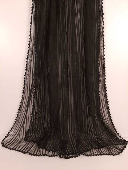 Net Dupatta - Black - ZD81