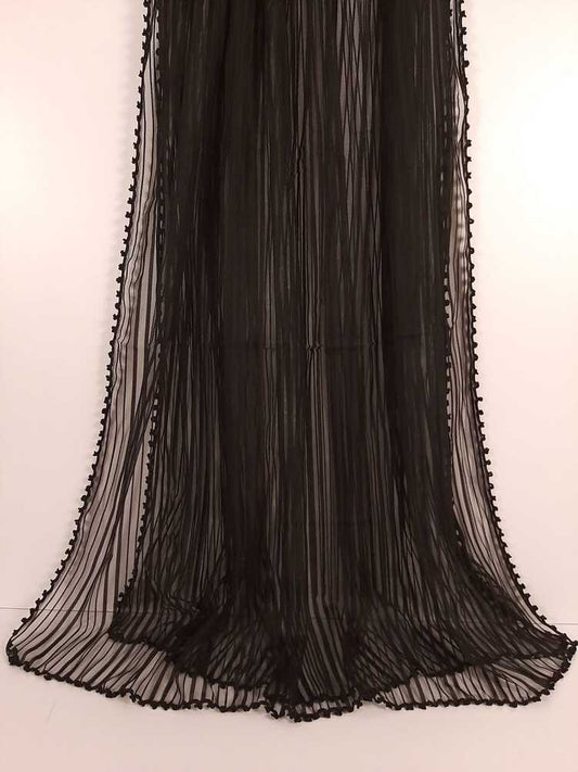Net Dupatta - Black - ZD81