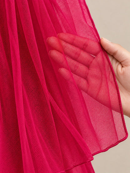 Net Dupatta - Fuchsia - ZD02
