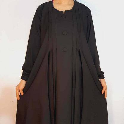 Nidah Fabric Abaya – Black - ZA153