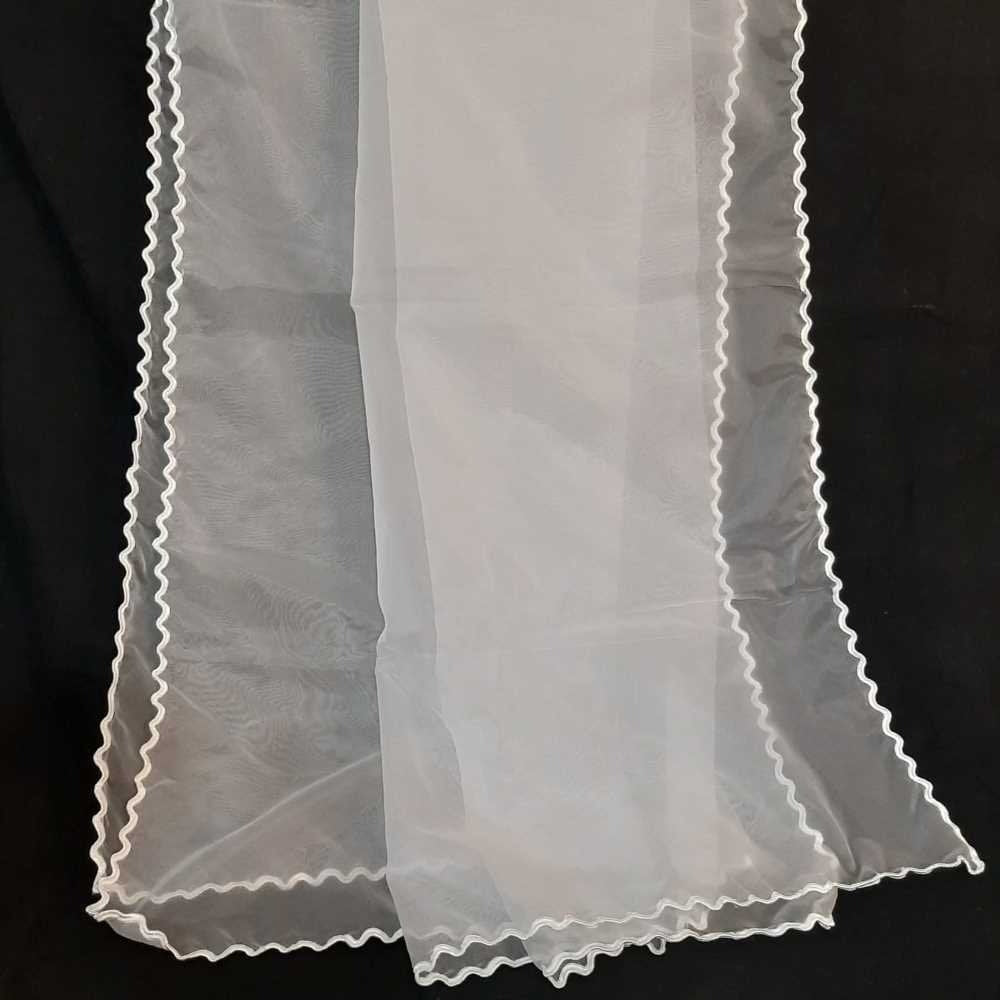 Organza Dupatta With 4 Sided Qureshia - White - ZD885