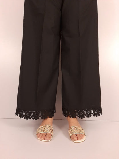 Palazzo With Bottom Lace - Cotton - Black - ZT474