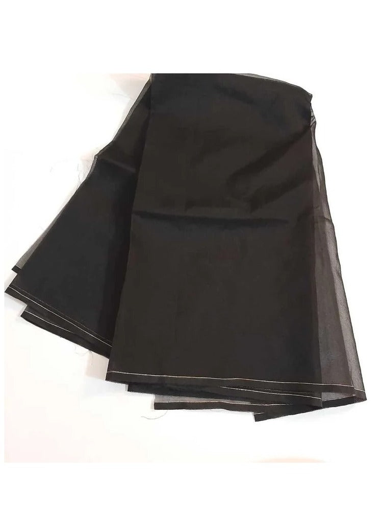 Plain Organza Dupatta - Black - ZD881
