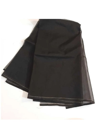 Plain Organza Dupatta - Black - ZD881