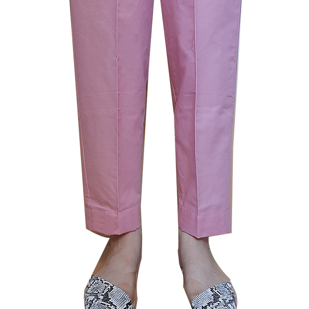 straight trouser pant for women in baby pink color