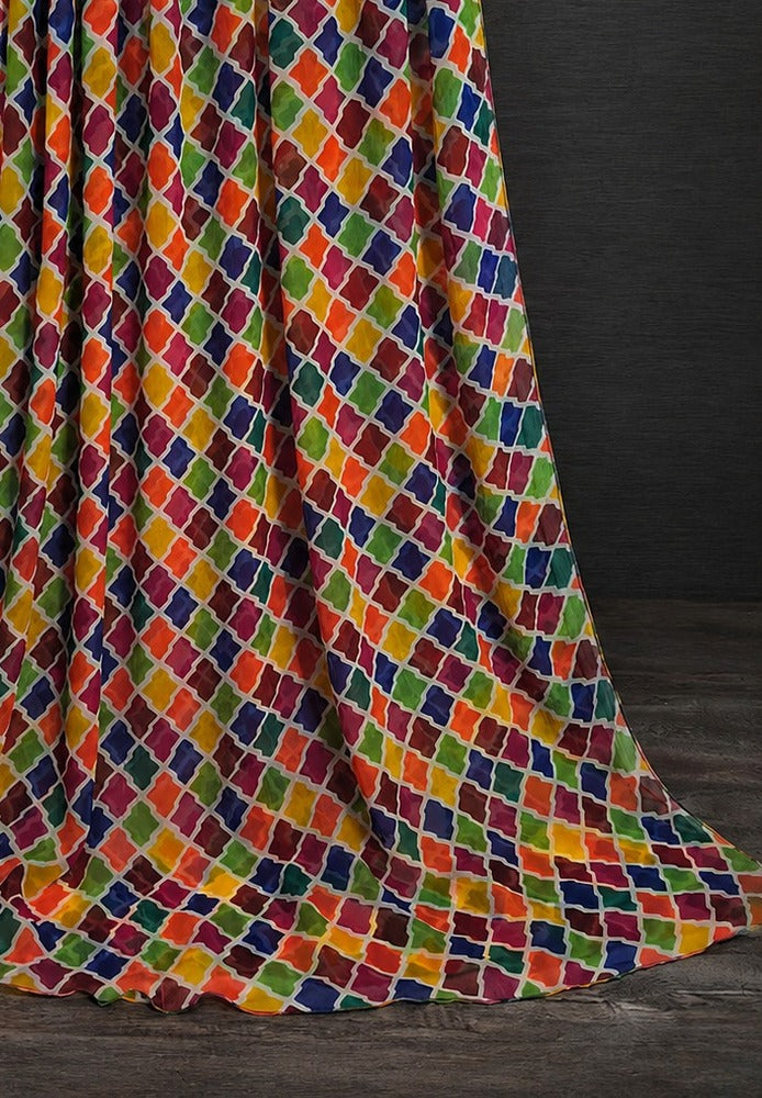 Printed Chiffon Dupatta – Multi – ZD1139