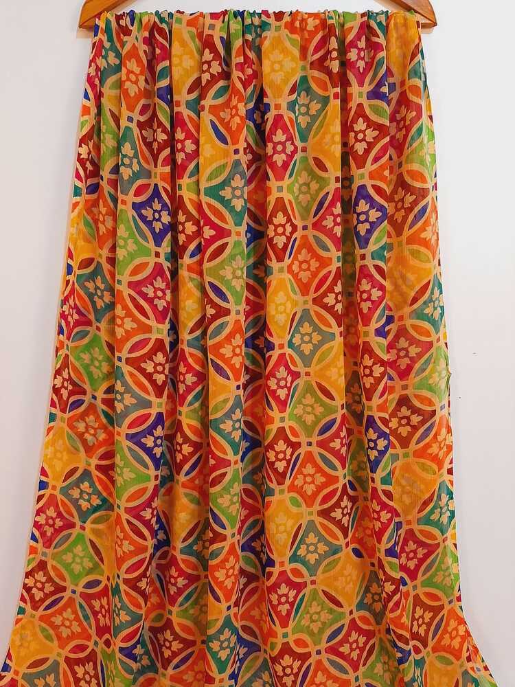 Printed Chiffon Dupatta - Multi - ZD226