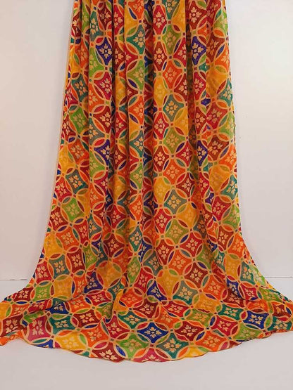 Printed Chiffon Dupatta - Multi - ZD226