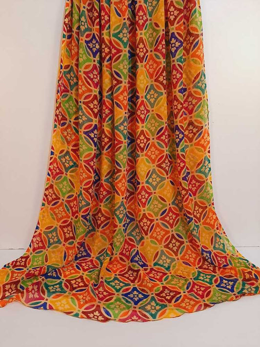 Printed Chiffon Dupatta - Multi - ZD226