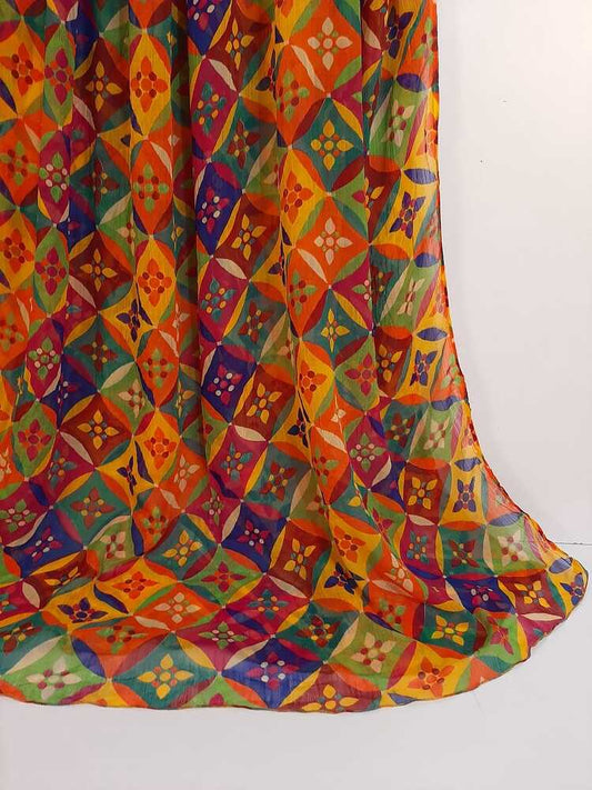 Printed Chiffon Dupatta - Multi - ZD227